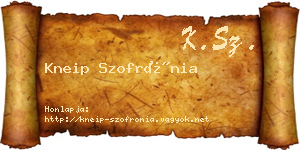 Kneip Szofrónia névjegykártya